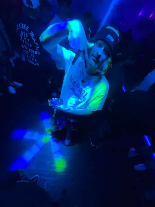 Under the blue lights