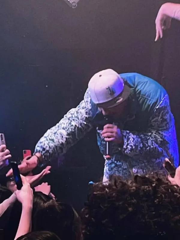Reaching into the crowd mid-set