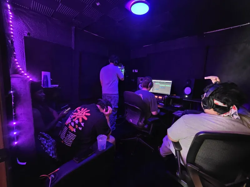 Full room under the strip lights