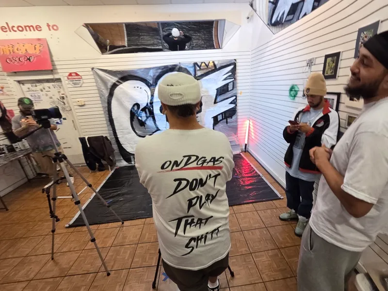 Shooting the cypher against the wall