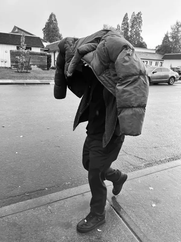 Coat over the head, off the curb