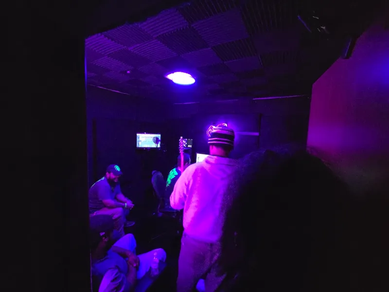 Up at the front of the room